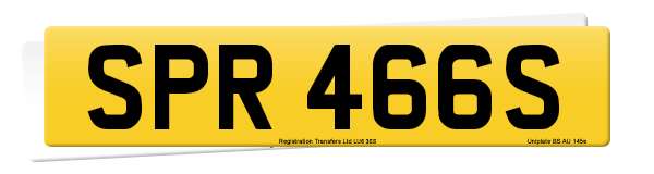 Registration number SPR 466S